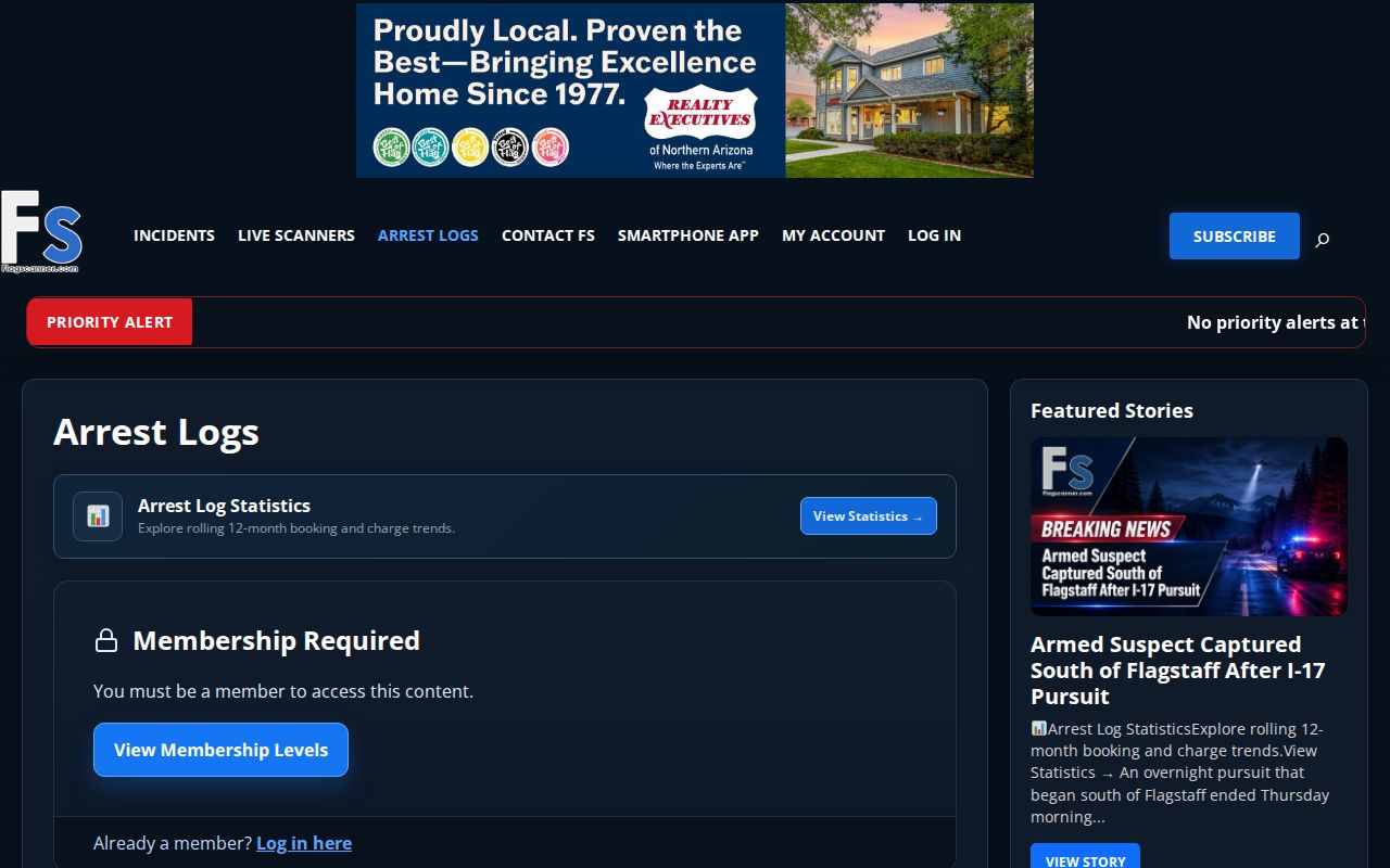 FlagScanner Coconino County text arrest log and booking news hub