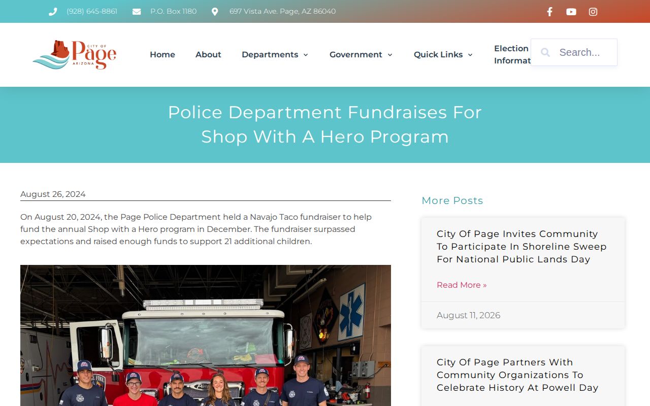 Page Police Department arrest-record source in Coconino County